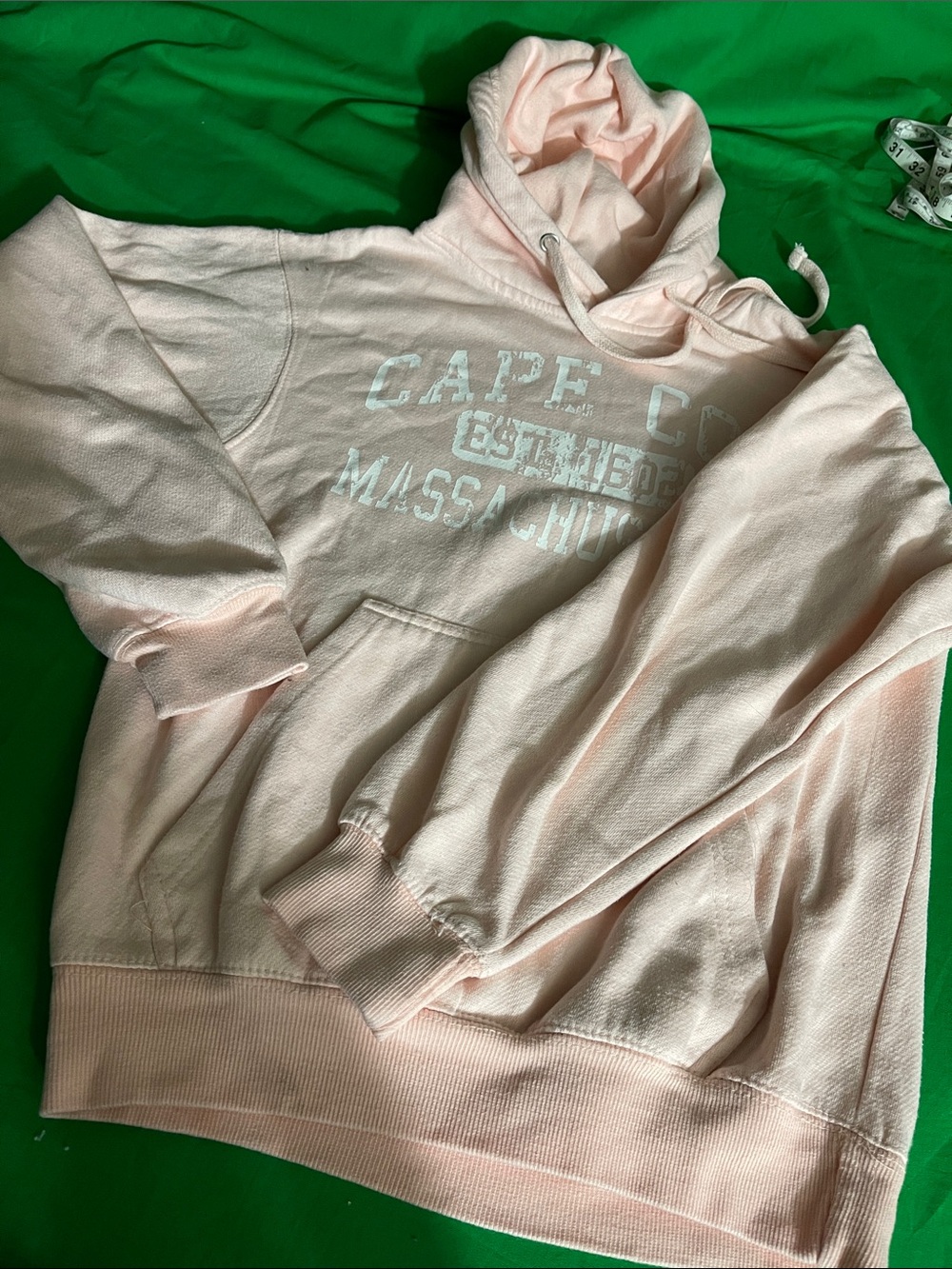 Men's Pink Hooded Sweatshirt with Cape Cod Graphic